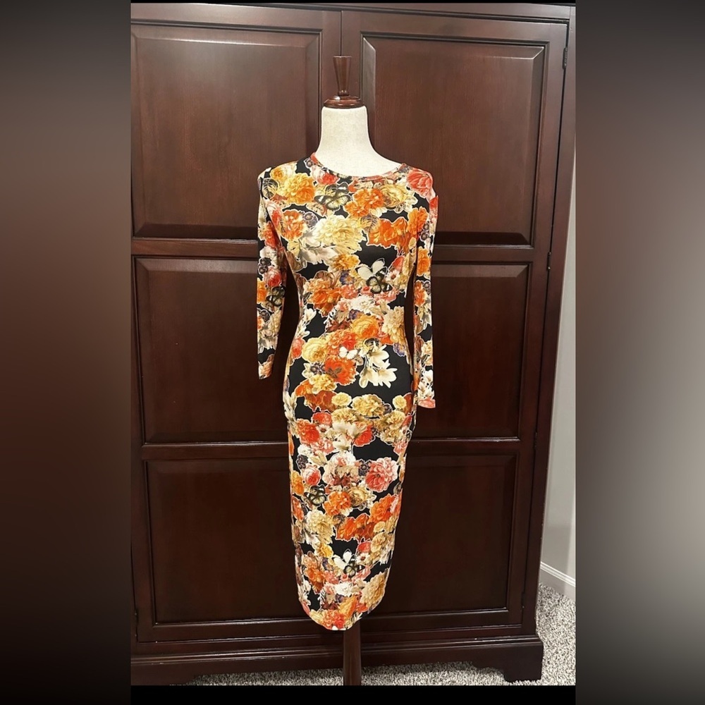 Givenchy Multicolor Floral Long Sleeve Dress
